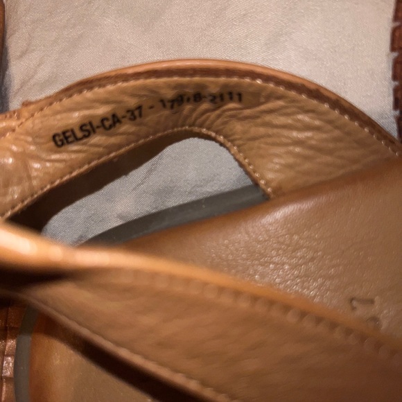 Spring Step Brown Leather Flats Slingback Toe cut out Sandals Size 37 - Picture 4 of 8